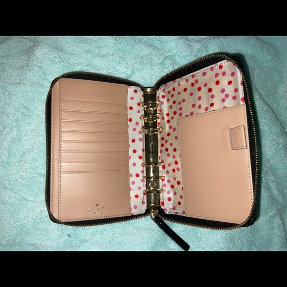 KATE SPADE Cameron Street Agenda Planner Cover Gently Used Black Leather - Picture 2 of 5